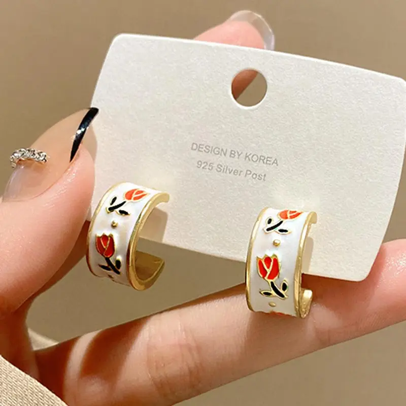 French Style Tulip Earrings for Women 2022 New Trendy Golden Flower Stud Earring Female Wedding Jewelry Accessories Dropshipping
French Style Tulip Earrings for Women 2022 New Trendy Golden Flower Stud Earring Female Wedding Jewelry Accessories Dropshipping