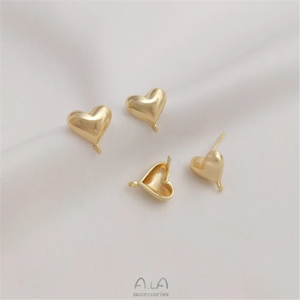 14K gold plated three-dimensional love shaped earrings with an opening 925 silver needle earrings diy earring material
14K gold plated three-dimensional love shaped earrings with an opening 925 silver needle earrings diy earring material