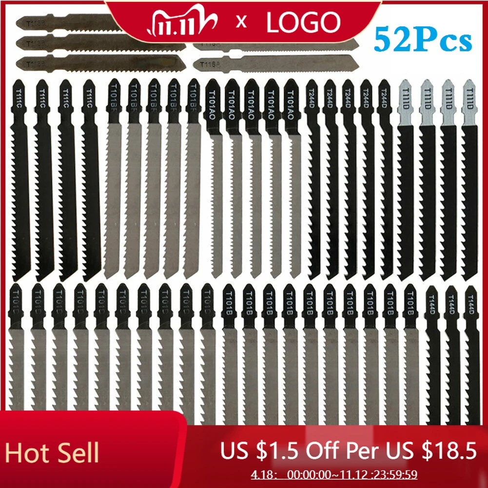52 Pcs Jigsaw Blades Set 76/83/100MM Length W/ T-Shank Metal Wood Assorted Blades For Bosch Cutting Tools 
52 Pcs Jigsaw Blades Set 76/83/100MM Length W/ T-Shank Metal Wood Assorted Blades For Bosch Cutting Tools