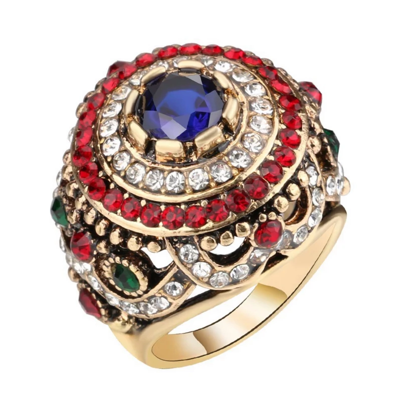 2018 New Hot Bohemian Crystal Resin Exaggerated Antique Gold Enamel Hollow Ring Jewelry Wholesale 
2018 New Hot Bohemian Crystal Resin Exaggerated Antique Gold Enamel Hollow Ring Jewelry Wholesale