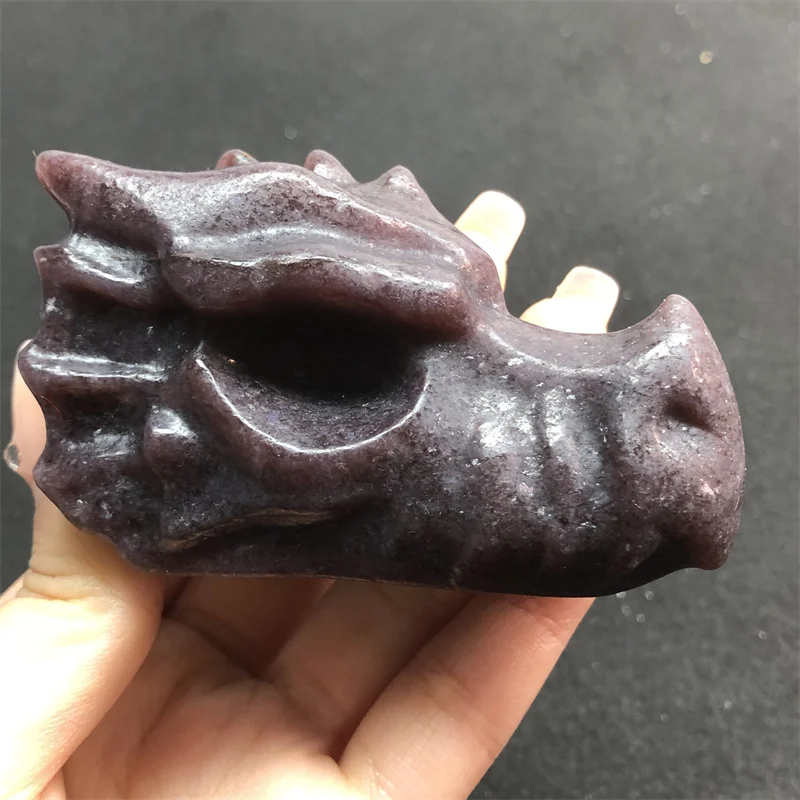 7cm Natural Lepidolite Crystal Handmade Carved Dragon Head Skull Polished Powerful Animal Statue Home Decoration Gift 1pcs
7cm Natural Lepidolite Crystal Handmade Carved Dragon Head Skull Polished Powerful Animal Statue Home Decoration Gift 1pcs