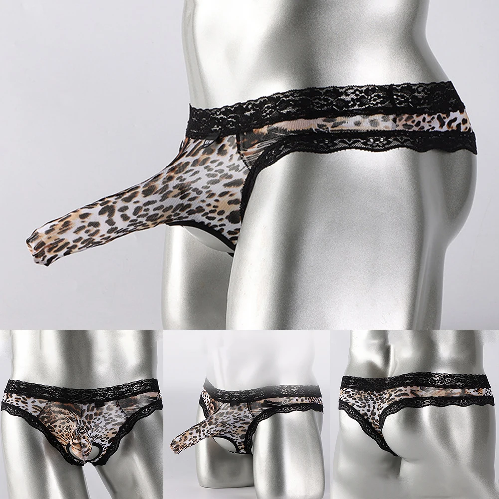 Mens Sexy Printed Leopard Brief Open Crotch Pouch Thong T-back G-string Male Ice Silk Bikini Underwear Underpants Briefs
Mens Sexy Printed Leopard Brief Open Crotch Pouch Thong T-back G-string Male Ice Silk Bikini Underwear Underpants Briefs