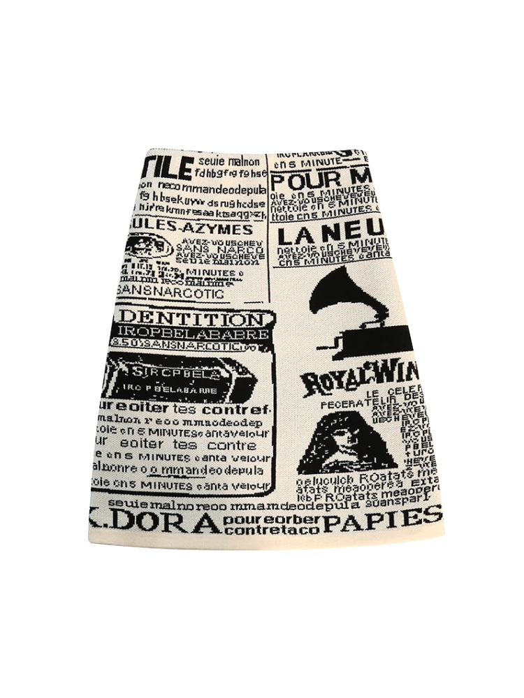 English Letters Newspaper Printed Knitting Skirt Women's Autumn New British Style High Waist A-line Hip Wrap Sweater Skirt Femal
English Letters Newspaper Printed Knitting Skirt Women's Autumn New British Style High Waist A-line Hip Wrap Sweater Skirt Femal