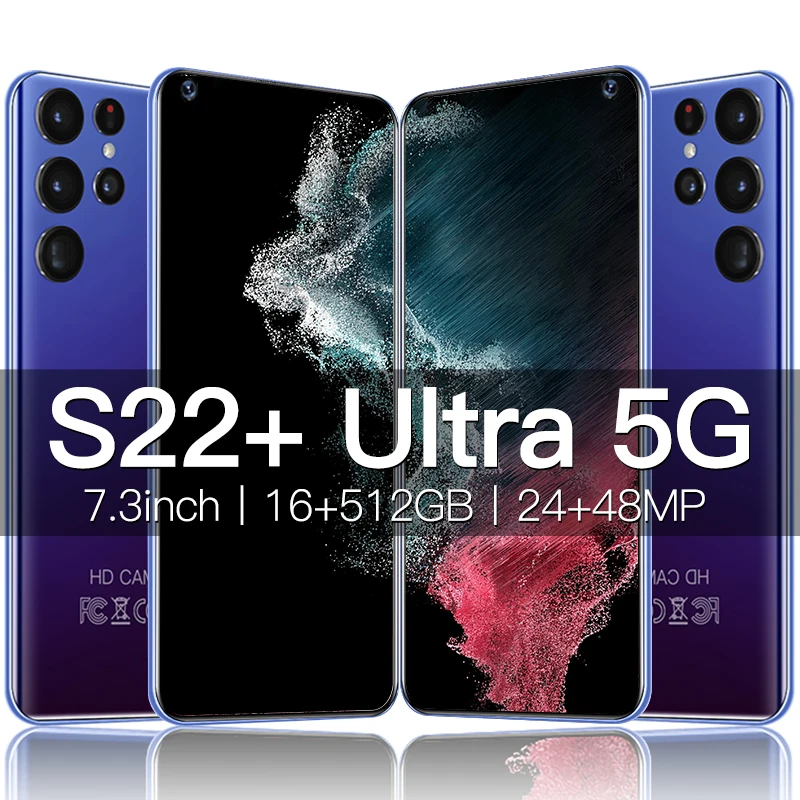 2022 New Original S22+ Ultra Android Smartphone 7.3 Inch 6800mAh 16GB+512GB Cell phone Kamera Unlock Mobile Phone 4G 5G Handys
2022 New Original S22+ Ultra Android Smartphone 7.3 Inch 6800mAh 16GB+512GB Cell phone Kamera Unlock Mobile Phone 4G 5G Handys