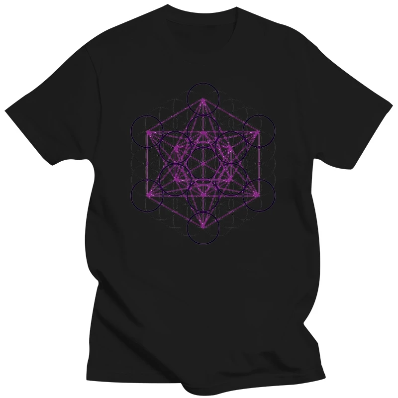 

Merkaba Star Tetrahedron Flower Of Life Purple Men'S T Shirt Size S - 3Xl Casual Tee Shirt