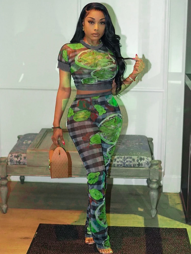 Weird Puss Women 2Piece Set Mesh Print Sheer Short Sleeve Tees+Skinny Ankle Length Pants Fashion Streetwear Causal Matching Suit
Weird Puss Women 2Piece Set Mesh Print Sheer Short Sleeve Tees+Skinny Ankle Length Pants Fashion Streetwear Causal Matching Suit