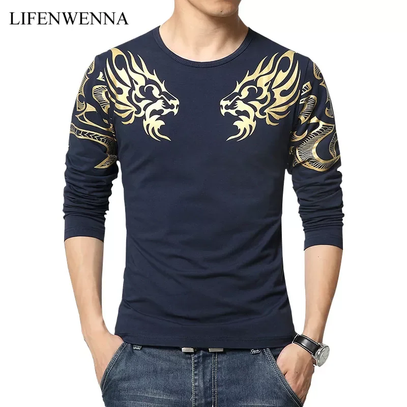 NEW IN Autumn New High-End Men's Brand T-shirt Fashion Slim Dragon Printing Atmosphere T Shirt Plus Size Long-Sleeved T Shir
NEW IN Autumn New High-End Men's Brand T-shirt Fashion Slim Dragon Printing Atmosphere T Shirt Plus Size Long-Sleeved T Shir