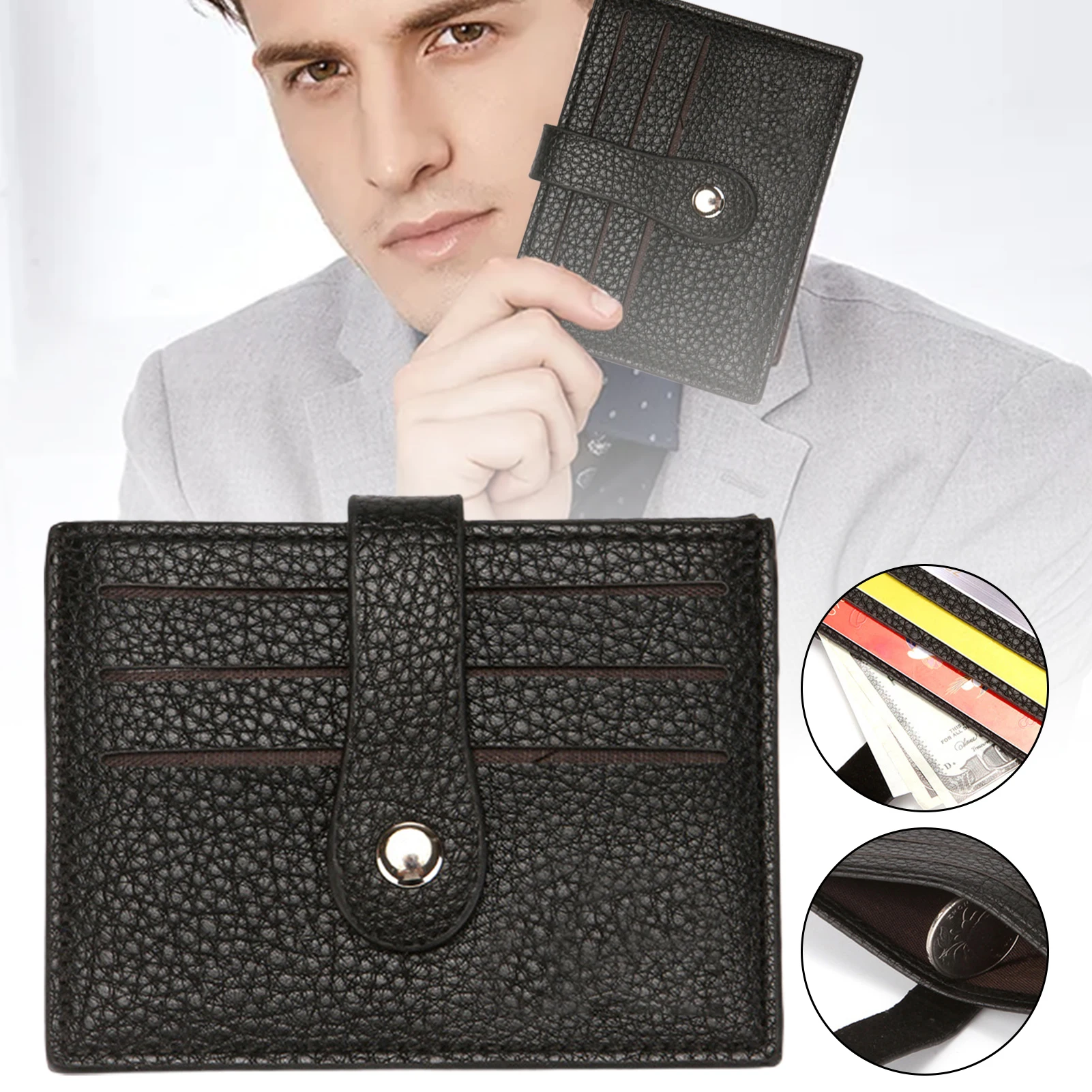 Buckle Card Holder Portable PU Leather Mini Wallet for Business Portable Lightweig Storage Great Gift Personalized Accessories
Buckle Card Holder Portable PU Leather Mini Wallet for Business Portable Lightweig Storage Great Gift Personalized Accessories