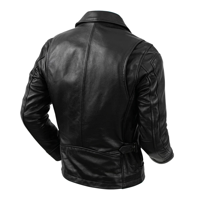 Top Layer Cowhide Genuine Pure Leather Jacket Men's Slim Fit Lapel Motorcycle Jackets Classical Black Zipper Leather Coat
Top Layer Cowhide Genuine Pure Leather Jacket Men's Slim Fit Lapel Motorcycle Jackets Classical Black Zipper Leather Coat