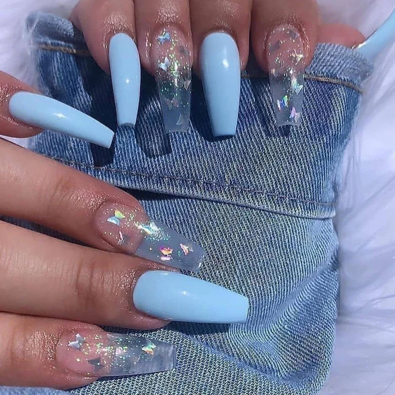 24pcs/Box transparent Ballerina False Nail Patches Press On Nails Detachable Coffin Fake Nails with butterfly Design Full Cover
24pcs/Box transparent Ballerina False Nail Patches Press On Nails Detachable Coffin Fake Nails with butterfly Design Full Cover