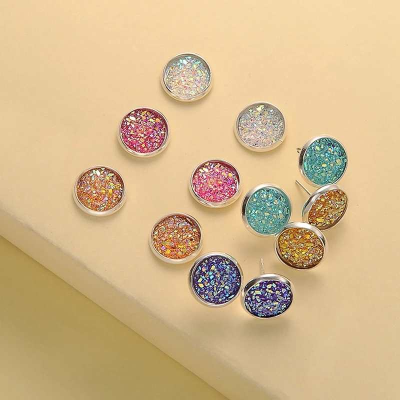 6 Pairs Round Imitate Rhinestone Copper Earing Stud Bling Colorful Crystal Earrings Set Sparkly Jewelry Accessories for Women
6 Pairs Round Imitate Rhinestone Copper Earing Stud Bling Colorful Crystal Earrings Set Sparkly Jewelry Accessories for Women