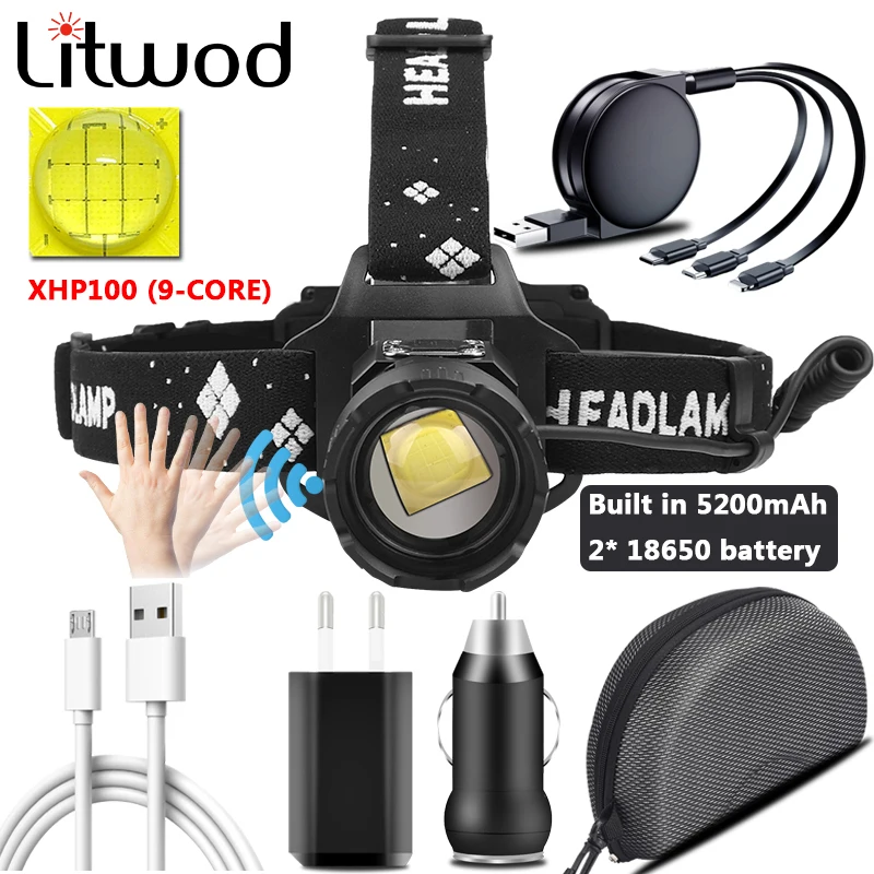 XHP100 9-core Built in BatterySensor Led Headlamp Powerbank 7800mAh Headlight Zoomable Head Flashlight Lamp Torch for Camping
XHP100 9-core Built in BatterySensor Led Headlamp Powerbank 7800mAh Headlight Zoomable Head Flashlight Lamp Torch for Camping
