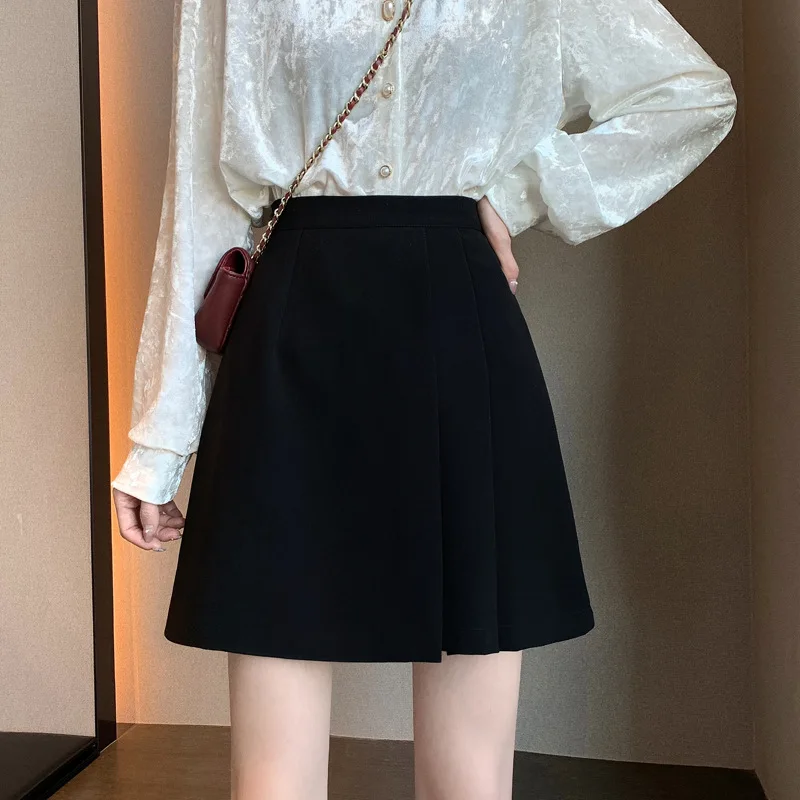 Elegant Black Skirts Womens 2022 Summer A-Type High Waist Mini Pleated Overskirt Korean Style Office Lady Short Outwear
Elegant Black Skirts Womens 2022 Summer A-Type High Waist Mini Pleated Overskirt Korean Style Office Lady Short Outwear