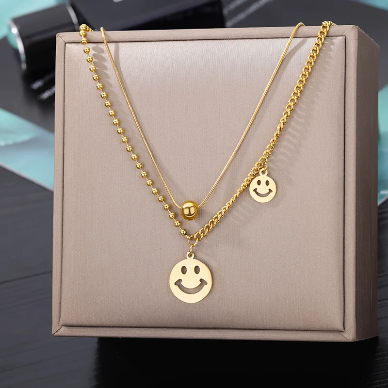 316l Stainless Steel Good Luck Tag Smiley Face Necklace For Women Exaggerated Personality Jewlery Neck Chain Gifts Dropshipping
316l Stainless Steel Good Luck Tag Smiley Face Necklace For Women Exaggerated Personality Jewlery Neck Chain Gifts Dropshipping