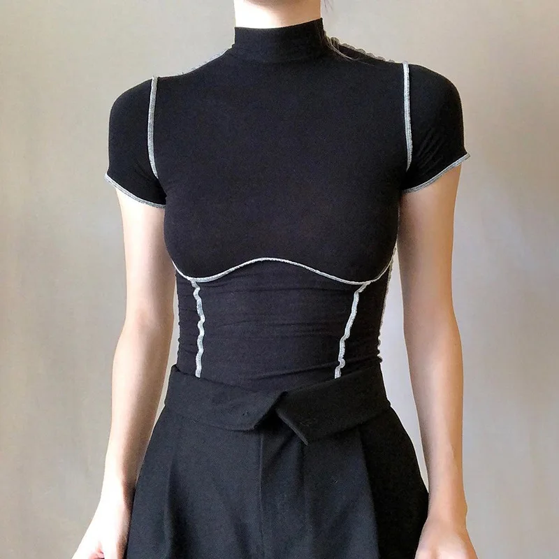2023 Summer Skinny T-shirts Short Sleeve Y2k Crop Tops Turthneck Womens Fashion Aesthetic Vintage Corset Tops
2023 Summer Skinny T-shirts Short Sleeve Y2k Crop Tops Turthneck Womens Fashion Aesthetic Vintage Corset Tops
