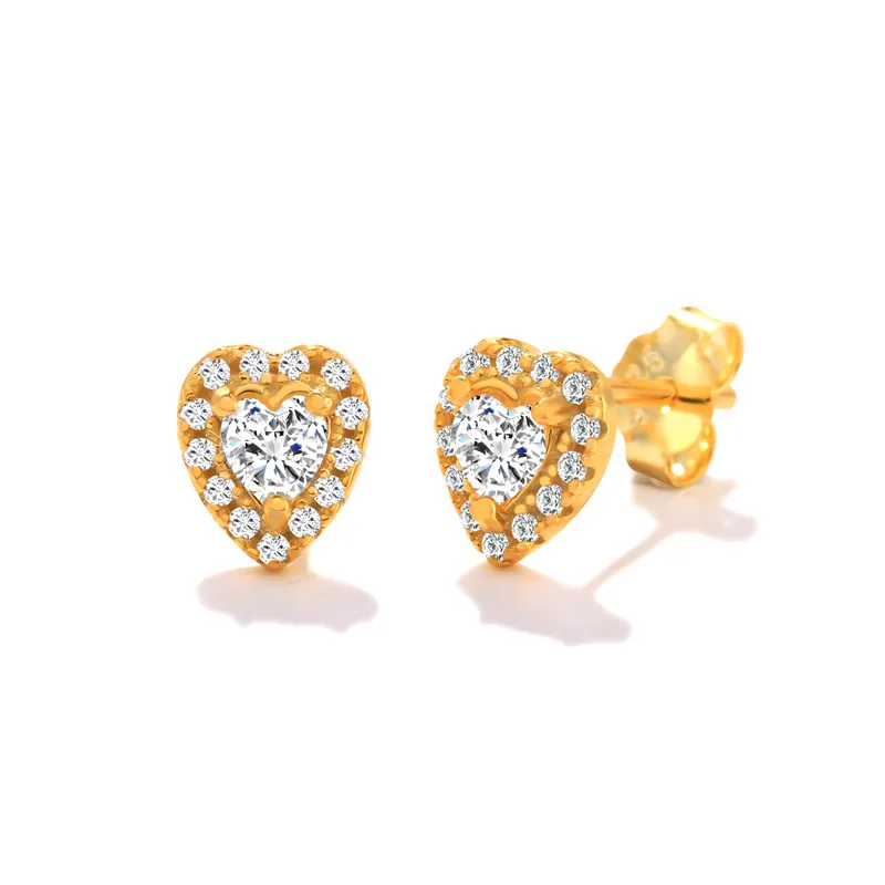 CANNER Golden Heart 925 Sterling Silver Earring For Women Stud Earrings Luxury Crystal Jewelry Gift 18K Gold Ear Piercing
CANNER Golden Heart 925 Sterling Silver Earring For Women Stud Earrings Luxury Crystal Jewelry Gift 18K Gold Ear Piercing