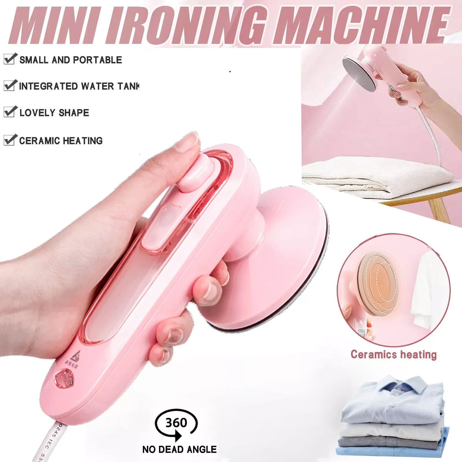 Mini Electric Dry Iron Machine With Spray Water Portable Fast Heat Clothes Handheld Garment Steamer For Home Dormitory Travel
Mini Electric Dry Iron Machine With Spray Water Portable Fast Heat Clothes Handheld Garment Steamer For Home Dormitory Travel