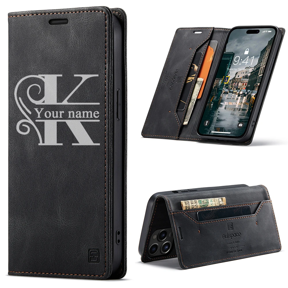 Engrave Phone Case for iPhone, Custom Name Leather Wallet Cover for iPhone 11, 13, 12 Pro Max, XR, XS Max, 6, 7, 8 Plus, Fundas
Engrave Phone Case for iPhone, Custom Name Leather Wallet Cover for iPhone 11, 13, 12 Pro Max, XR, XS Max, 6, 7, 8 Plus, Fundas