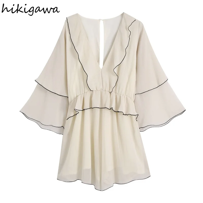 Hikigawa Chic Fashion Women Jumpsuits With Ruffled Loose Elagant Lady Playsuits Vintage Female Long Sleeve Rompers Mujer
Hikigawa Chic Fashion Women Jumpsuits With Ruffled Loose Elagant Lady Playsuits Vintage Female Long Sleeve Rompers Mujer