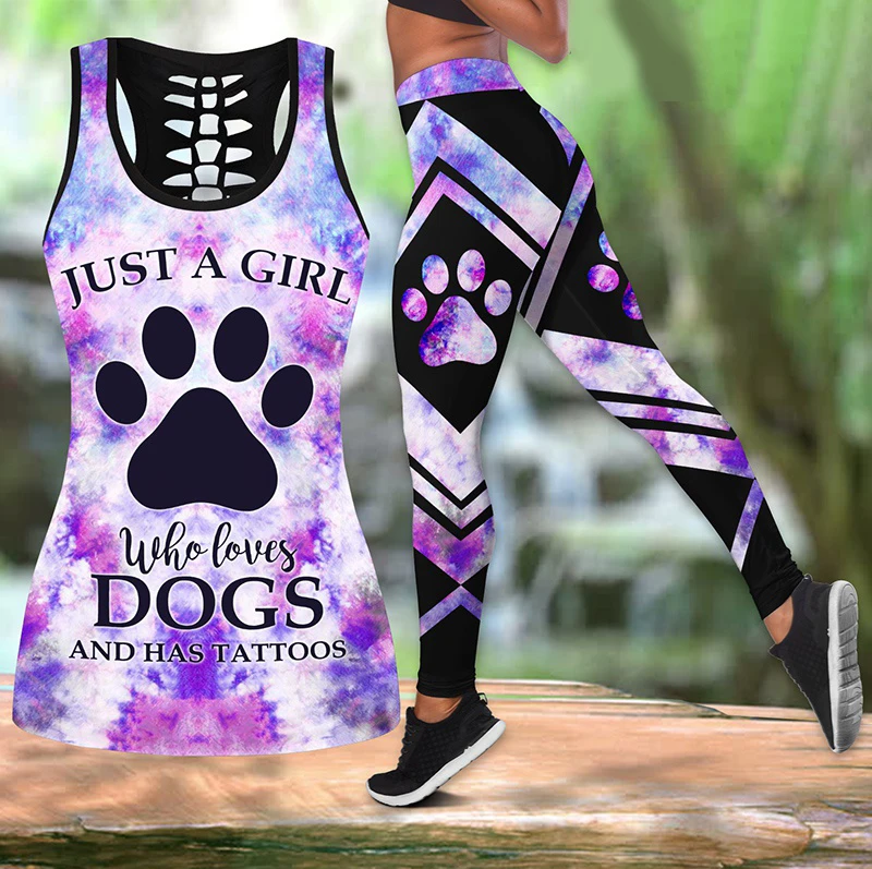 Sunflower Girl Loves Dogs Tattoos Hollow Tank Outfit for Women Yoga Leggings Outfit Sleeveless Top Vest Suit
Sunflower Girl Loves Dogs Tattoos Hollow Tank Outfit for Women Yoga Leggings Outfit Sleeveless Top Vest Suit