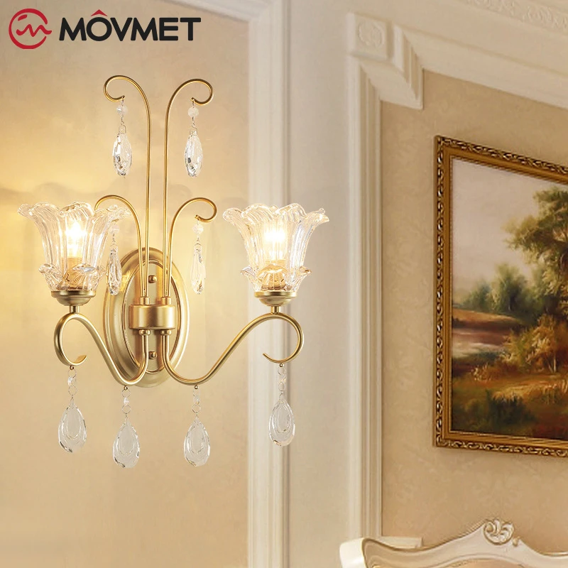 French Clear Glass Wall Lamp LED Petal Crystal Bedside Lamp Candle Iron Bedroom Aisle Background Corridor Kichen Dining Room
French Clear Glass Wall Lamp LED Petal Crystal Bedside Lamp Candle Iron Bedroom Aisle Background Corridor Kichen Dining Room