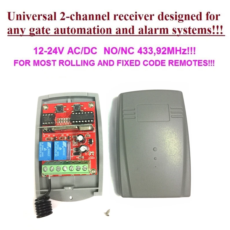 Universal 433.92MHz Garage Door Remote Control Receiver for Multi Brand Garage Door Command Receiver Opener Control Replacement
Universal 433.92MHz Garage Door Remote Control Receiver for Multi Brand Garage Door Command Receiver Opener Control Replacement