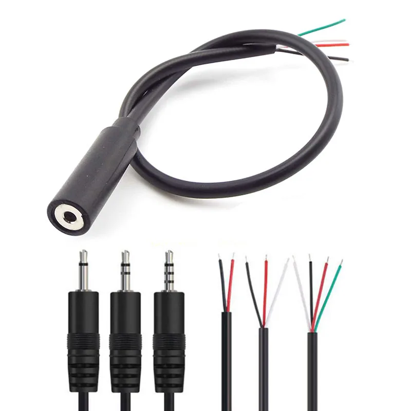 

25CM 2.5mm Mono 2pole 3pole Connector Cable Male Female Plug 2pin 3pin Extension Wire DIY Audio Repair Cable Charger 1pcs/5pcs Q