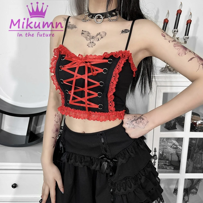 Sexy Summer Women Crop Top Camis Gothic Lace Up Lace Tanks Top Grunge Punk Basic Camisole Y2K Harajuku Streetwear
Sexy Summer Women Crop Top Camis Gothic Lace Up Lace Tanks Top Grunge Punk Basic Camisole Y2K Harajuku Streetwear