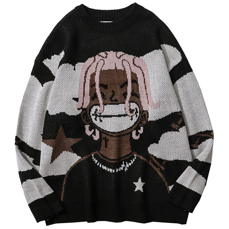 vintage cartoon anime knitted sweater men winter oversized men's rock hip hop rap pullover women jumper ugly sweater
vintage cartoon anime knitted sweater men winter oversized men's rock hip hop rap pullover women jumper ugly sweater