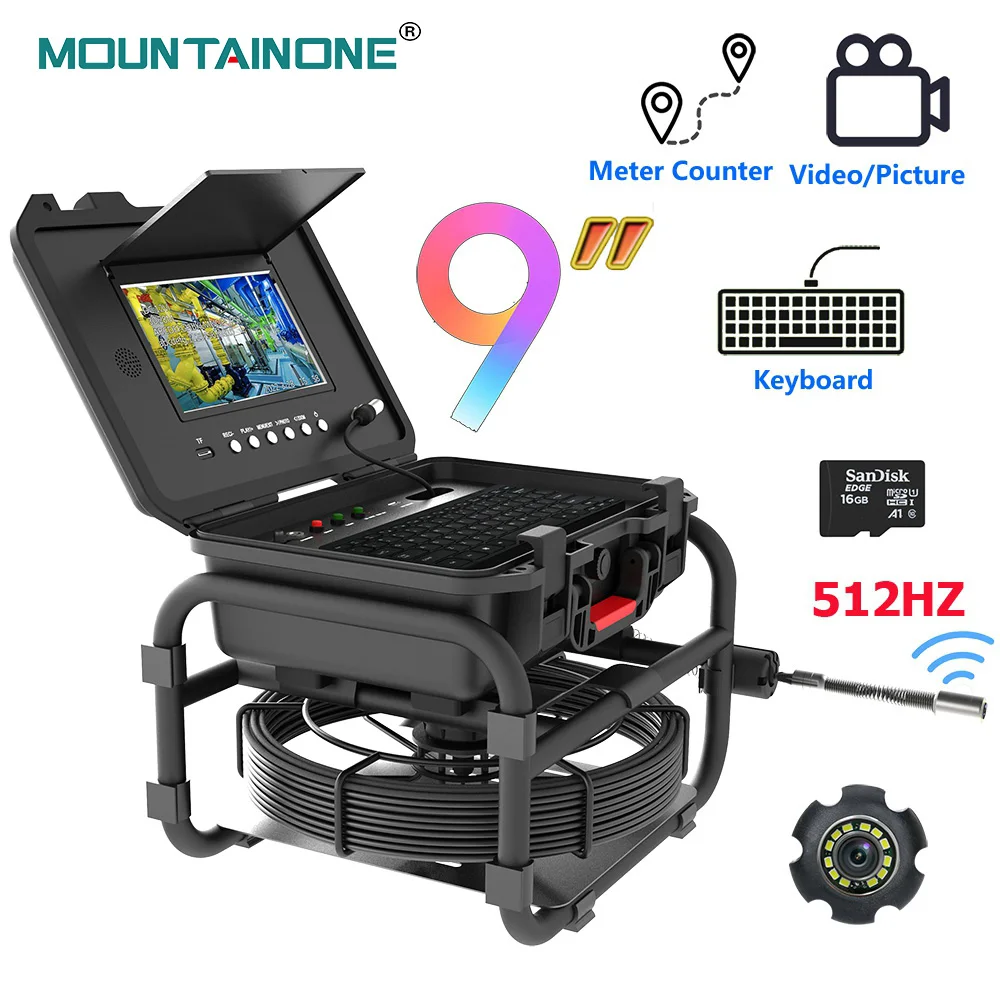 7mm Sewer Pipe Inspection Camera 9Inch IPS 1080P Screen and 512HZ Locator Video+Audio Recording 5X Image Enlarge+Meter Counter
7mm Sewer Pipe Inspection Camera 9Inch IPS 1080P Screen and 512HZ Locator Video+Audio Recording 5X Image Enlarge+Meter Counter