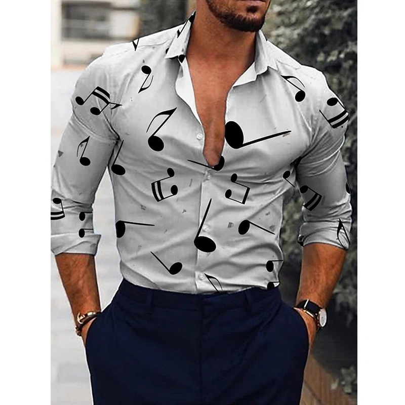 Fashion Vintage Shirts For Men Oversized Casual Shirt Musical Note Print Long Sleeve Tops Men's Clothing Club Cardigan Blouses
Fashion Vintage Shirts For Men Oversized Casual Shirt Musical Note Print Long Sleeve Tops Men's Clothing Club Cardigan Blouses
