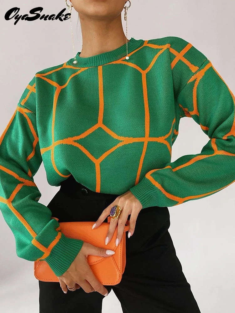 Oyasnake 2022 New Spring Women Sweater O-Neck Full Sleeve Tops Knitted Casual High Street Fashion Pullover Knitwear 
Oyasnake 2022 New Spring Women Sweater O-Neck Full Sleeve Tops Knitted Casual High Street Fashion Pullover Knitwear