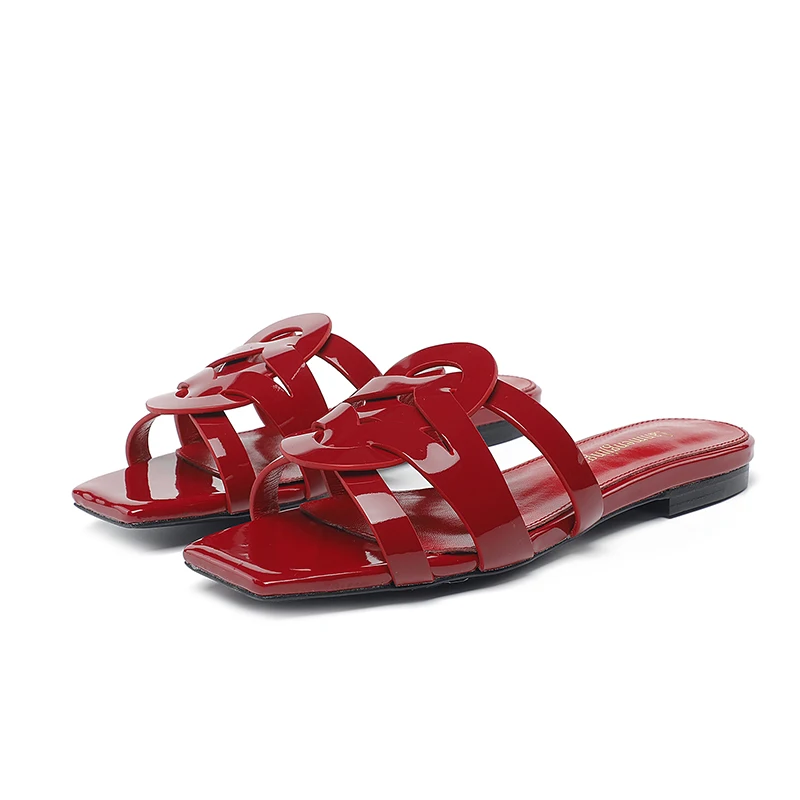Новинка 2023, брендовые модные классические женские сандалии для отдыха, однотонные лакированные кожаные удобные мюли, шлепанцы большого размера для прогулок
Новинка 2023, брендовые модные классические женские сандалии для отдыха, однотонные лакированные кожаные удобные мюли, шлепанцы большого размера для прогулок