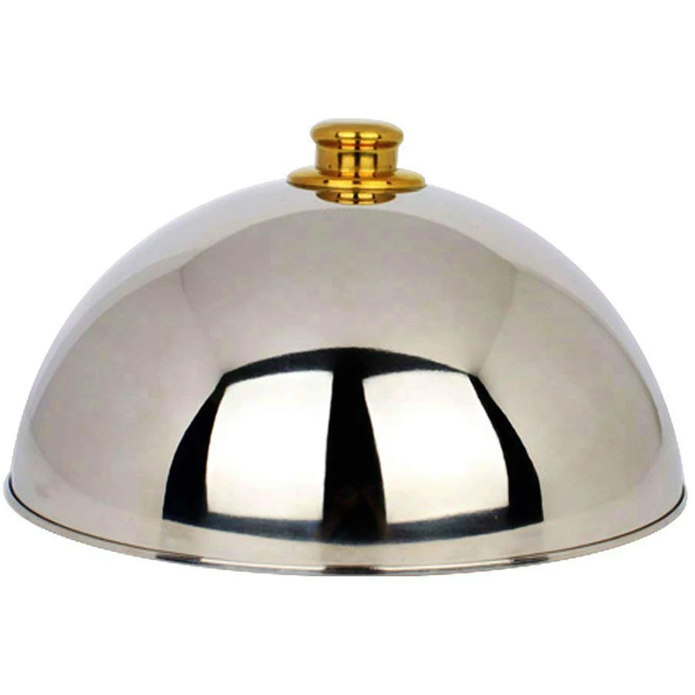 

12 Inch Stainless Steel Cheese Melting Dome And Steaming Cover Polished Steak Cover Cloche Serving Dish Food Cover Best For F