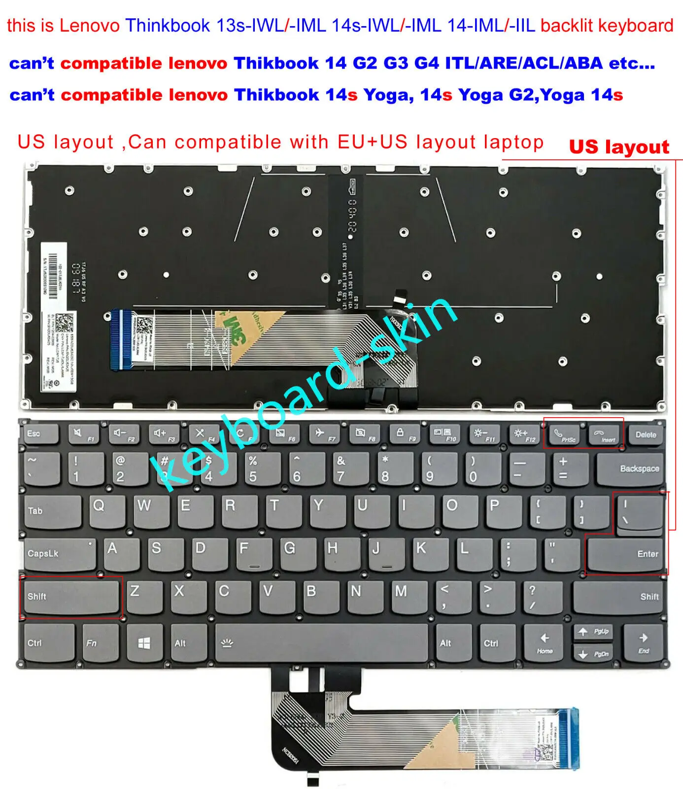 New US Backlit Keyboard For Lenovo ThinkBook 13s-IWL 13s-IML 14s-IWL 14s-IML 14-IML 14-IIL laptop
New US Backlit Keyboard For Lenovo ThinkBook 13s-IWL 13s-IML 14s-IWL 14s-IML 14-IML 14-IIL laptop
