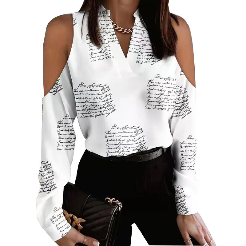 Off Shoulders Long Sleeve Women Letters Print White Blouses Tops for Autumn Spring New Elegant Lady Office Shirts Female Blusas
Off Shoulders Long Sleeve Women Letters Print White Blouses Tops for Autumn Spring New Elegant Lady Office Shirts Female Blusas
