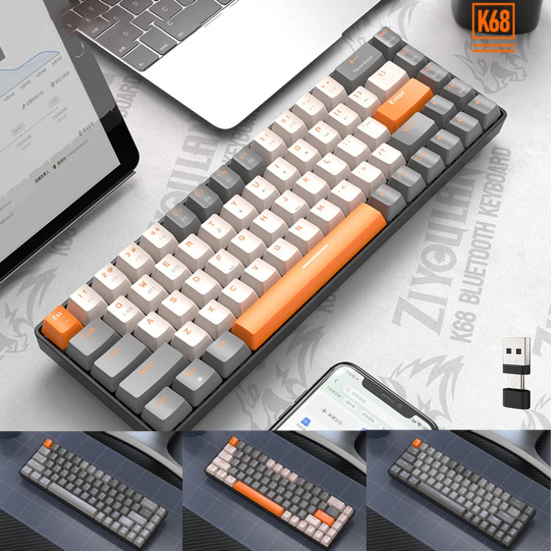 Беспроводная игровая клавиатура, 68 клавиш, Bluetooth, 2,4 ГГц, красный переключатель, для ПК, ноутбука, приемника, для Windows
Беспроводная игровая клавиатура, 68 клавиш, Bluetooth, 2,4 ГГц, красный переключатель, для ПК, ноутбука, приемника, для Windows