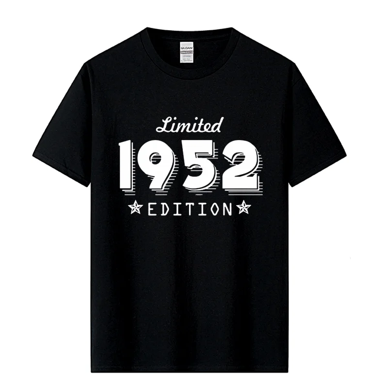

1952 Limited Edition Gold Design Men's Black T-SHIRT Cool Casual pride t shirt men Unisex New Fashion tshirt Loose Size
