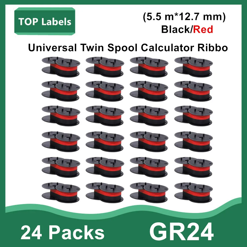 

5/12/24 PK GR24 Twin Spool Ribbons For Typewriters 5.5M CASIO/CITIZEN/SAMSUNG/TASHIBA GR24(R/BK)EP102TOSHIBA 1231P Black and Red