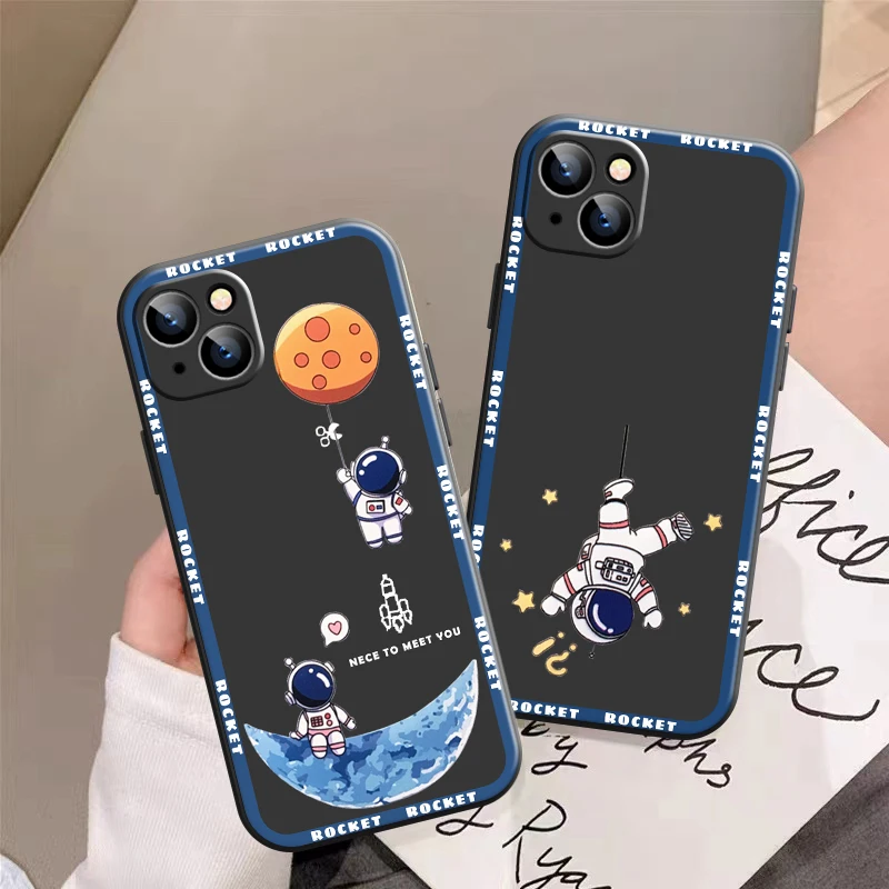 Lovely Astronaut Phone Case For Apple iPhone 13 12 11 Pro 12 13 Mini X XR XS Max SE 6 6s 7 8 Plus Coque Black Liquid Silicon
Lovely Astronaut Phone Case For Apple iPhone 13 12 11 Pro 12 13 Mini X XR XS Max SE 6 6s 7 8 Plus Coque Black Liquid Silicon