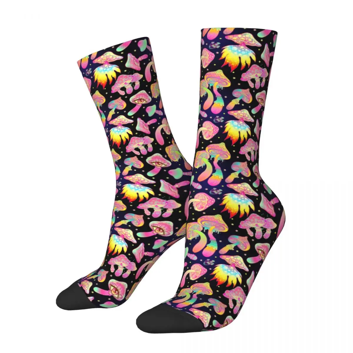 

Autumn Winter Crazy Design Men's Women's Psychedelic Mushroom Colorful Art Socks Fantasy Non-slip Soccer Socks
