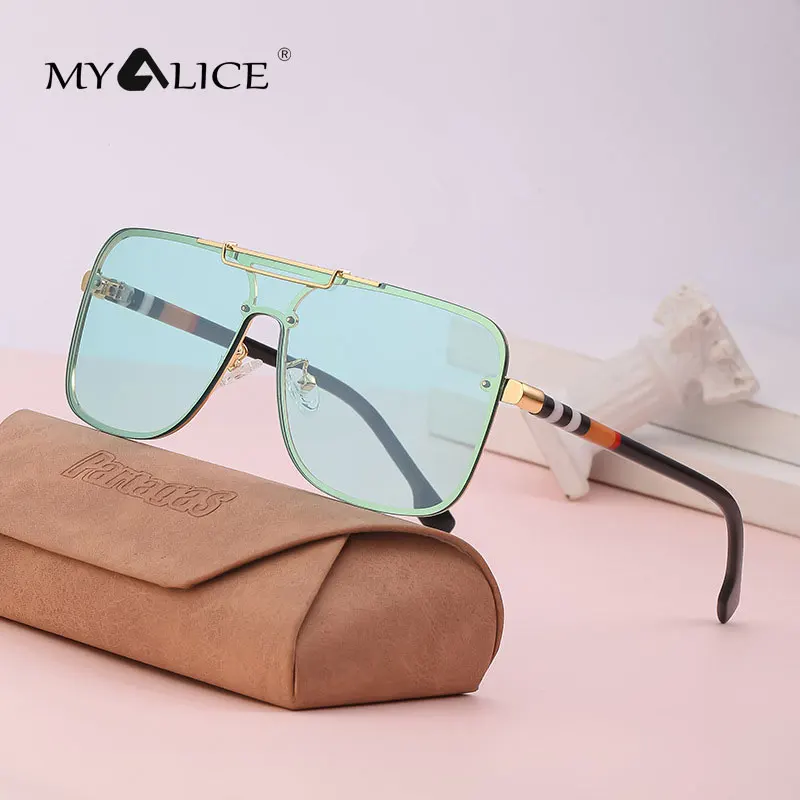 MYALICE The New Women Men Fashion One-piece Sunglasses Flat top Trend Popularity eyeglasses Wholesale Outdoor tourism UV400
MYALICE The New Women Men Fashion One-piece Sunglasses Flat top Trend Popularity eyeglasses Wholesale Outdoor tourism UV400
