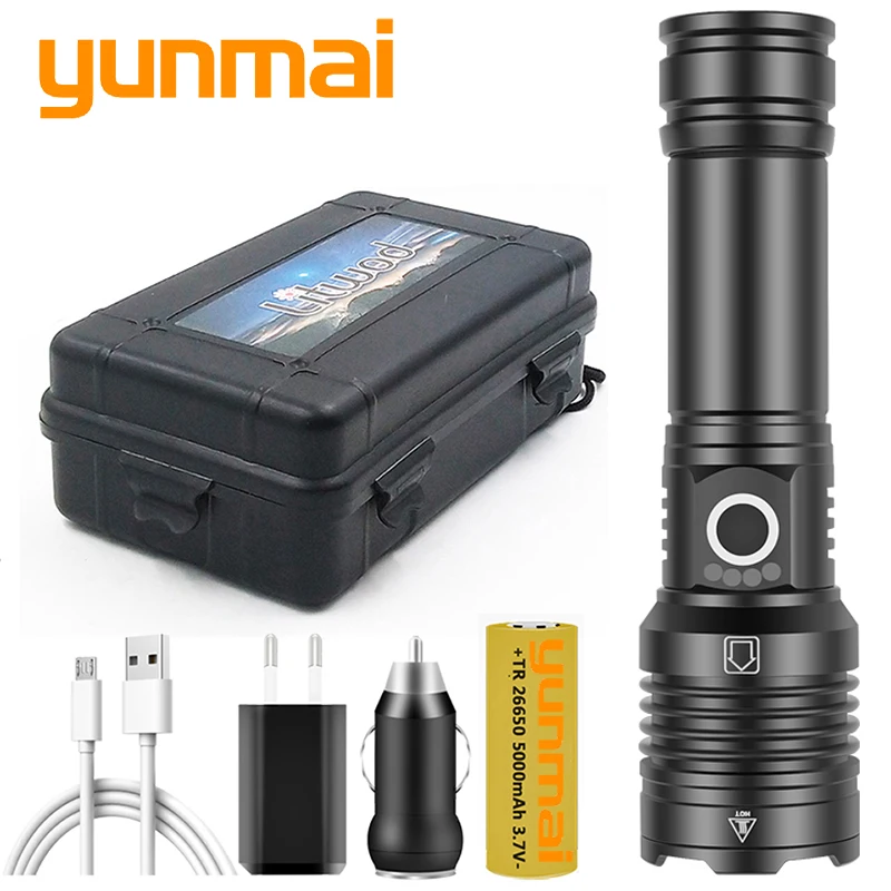 1000,000LM XHP160 The most Brightest Led Flashlight 26650 Battery Zoomable Usb Chargeable Torch Light Lantern for Camping
1000,000LM XHP160 The most Brightest Led Flashlight 26650 Battery Zoomable Usb Chargeable Torch Light Lantern for Camping