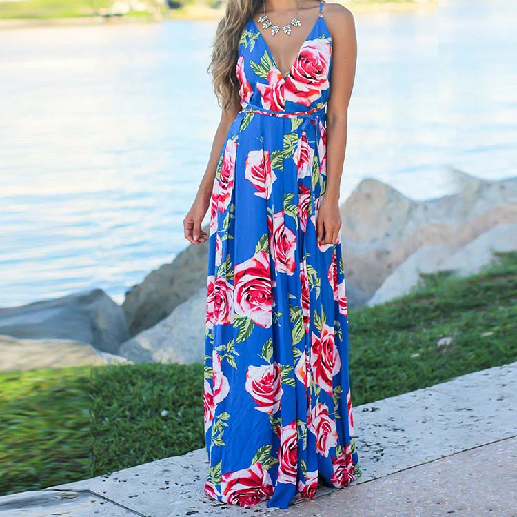 Women's Clothing 2022 Summer New Flower Printed V-neck Backless Beach Long High Waist Strap Dress Evening Party Sleeveless
Women's Clothing 2022 Summer New Flower Printed V-neck Backless Beach Long High Waist Strap Dress Evening Party Sleeveless
