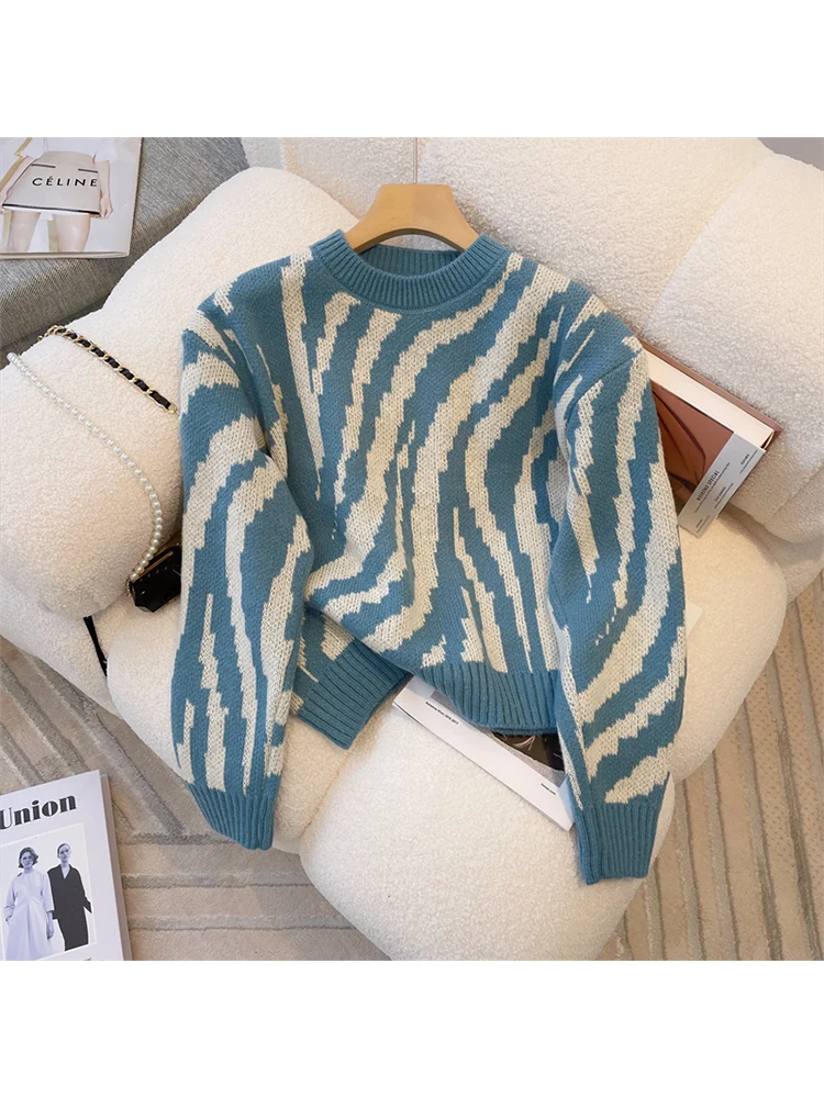 2022 Women Fashion Jacquard Animal Print Loose Crop Knit Sweater Vintage O Neck Long Sleeve Female Pullovers Chic Tops Feamle
2022 Women Fashion Jacquard Animal Print Loose Crop Knit Sweater Vintage O Neck Long Sleeve Female Pullovers Chic Tops Feamle