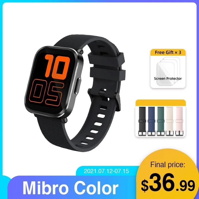 Mibro Color Smartwatch 5ATM Waterproof Heart Rate Tracker 270mAh Battery Smart Watch for Women Men iOS Android sportsmartwatch
Mibro Color Smartwatch 5ATM Waterproof Heart Rate Tracker 270mAh Battery Smart Watch for Women Men iOS Android sportsmartwatch