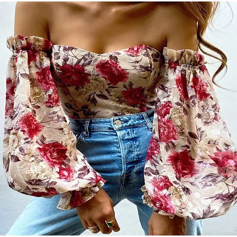 New women traf shirtsroupas femininas blusas Chic Women Floral Off Shoulder Blouse Tops Sexy Frill Long Lantern Sleeve Strapless
New women traf shirtsroupas femininas blusas Chic Women Floral Off Shoulder Blouse Tops Sexy Frill Long Lantern Sleeve Strapless
