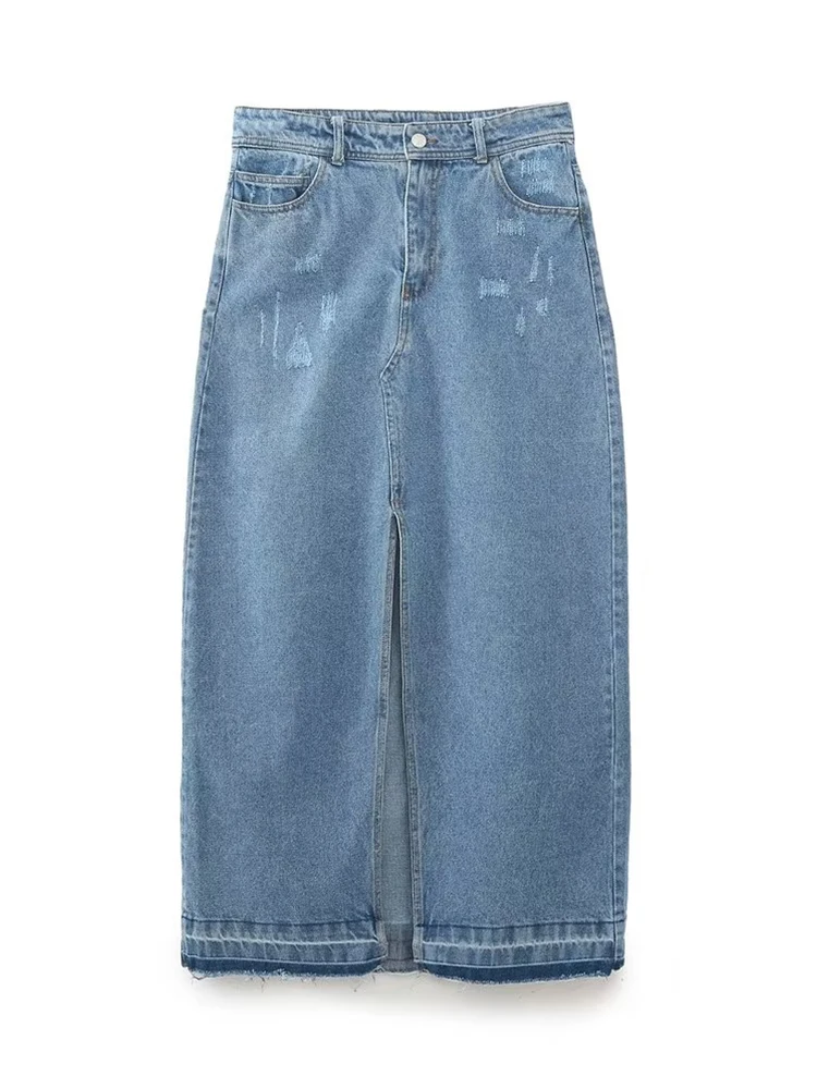 YENKYE New Women Fashion Pockets Front Slits Denim Skirt Vintage High Waist Seamless Edge Female Chic Long Faldas Mujer
YENKYE New Women Fashion Pockets Front Slits Denim Skirt Vintage High Waist Seamless Edge Female Chic Long Faldas Mujer