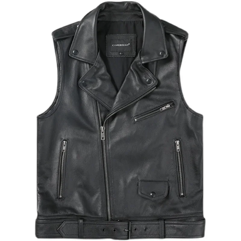 Black Cow With Belt Moto Biker Genuine Vest Motorcycle Waistcoat Men Leather Jacket Sleeveless
Black Cow With Belt Moto Biker Genuine Vest Motorcycle Waistcoat Men Leather Jacket Sleeveless
