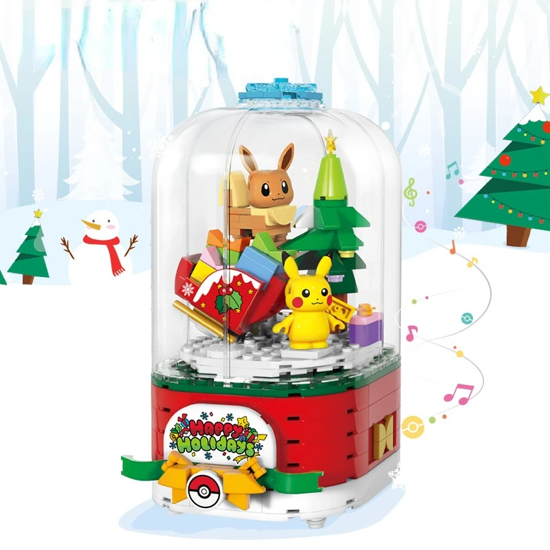 Pokemon Christmas Theme Rotating Music Box Building Blocks DIY Pikachu Eevee Anime Figures Bricks Toy for Children Birthday Gift
Pokemon Christmas Theme Rotating Music Box Building Blocks DIY Pikachu Eevee Anime Figures Bricks Toy for Children Birthday Gift